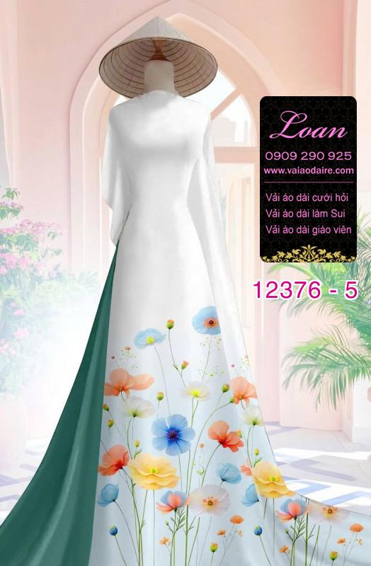 Vải áo dài hoa in 3D nhẹ nhàng