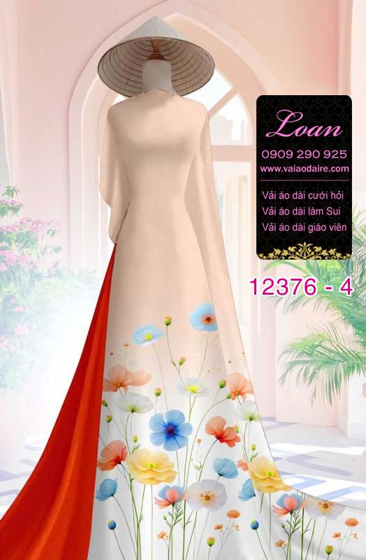 Vải áo dài hoa in 3D nhẹ nhàng
