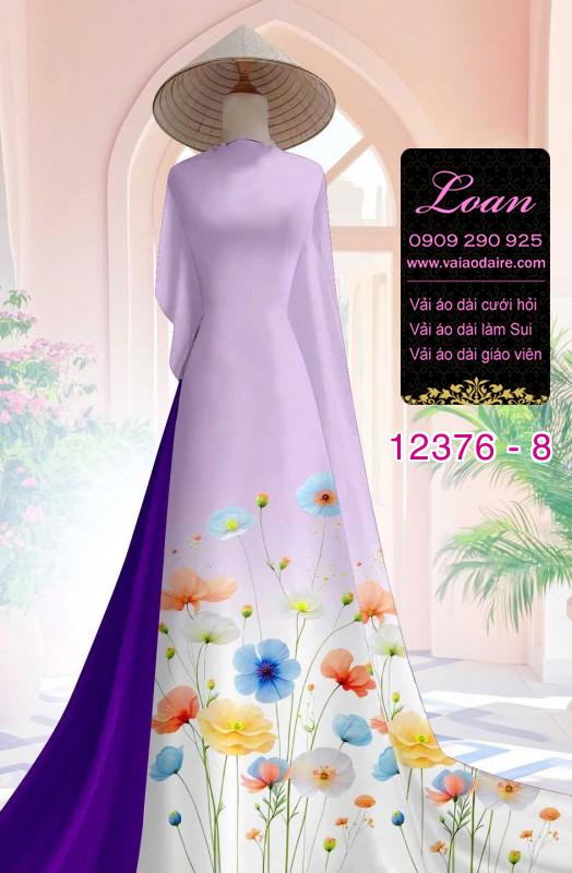Vải áo dài hoa in 3D nhẹ nhàng