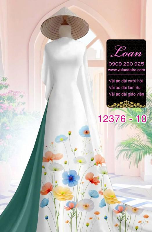 Vải áo dài hoa in 3D nhẹ nhàng