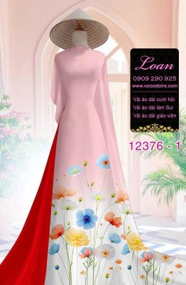 Vải áo dài hoa in 3D nhẹ nhàng-DT 12376