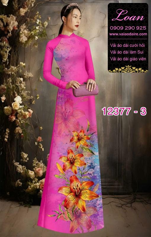 Vải áo dài hoa in 3D