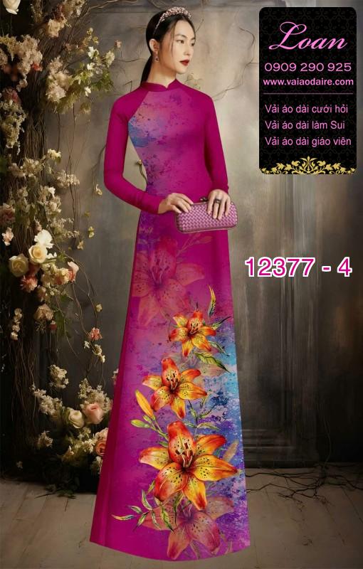 Vải áo dài hoa in 3D