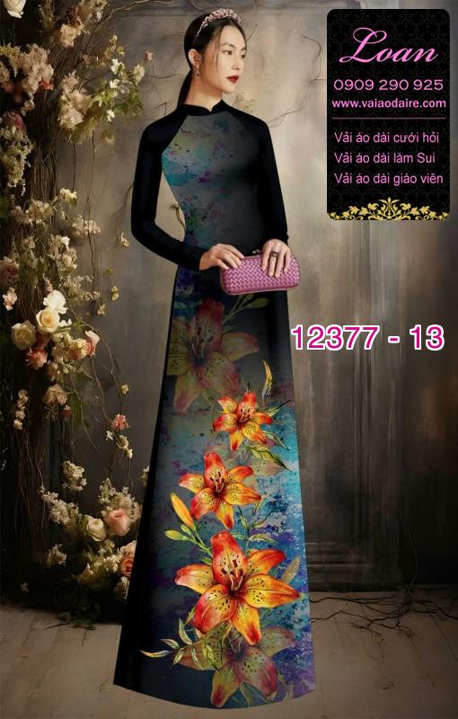 Vải áo dài hoa in 3D