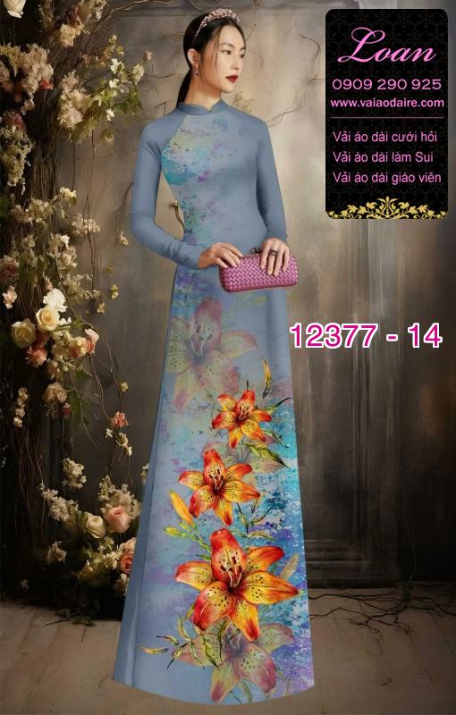 Vải áo dài hoa in 3D