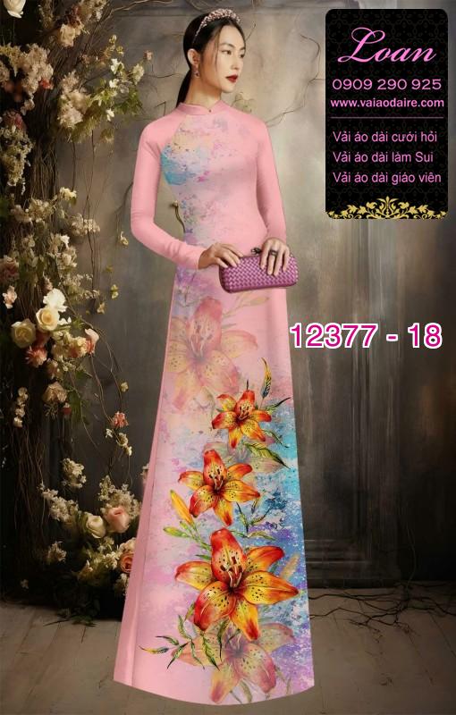 Vải áo dài hoa in 3D