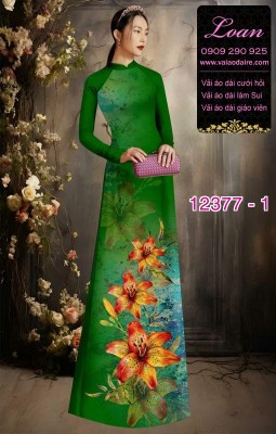 Vải áo dài hoa in 3D-DT 12377