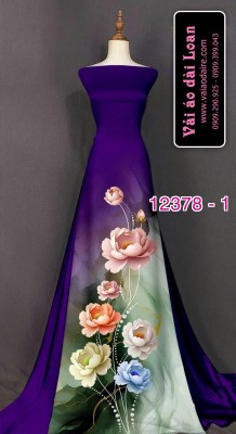 Vải áo dài hoa in 3D-DT 12378