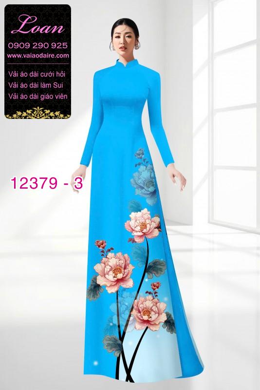 Vải áo dài hoa in 3D
