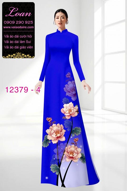 Vải áo dài hoa in 3D