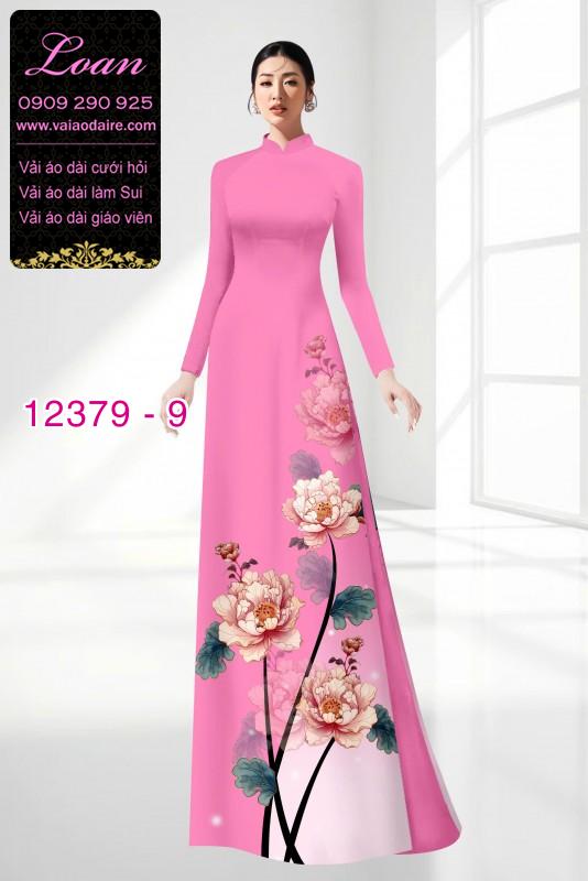 Vải áo dài hoa in 3D