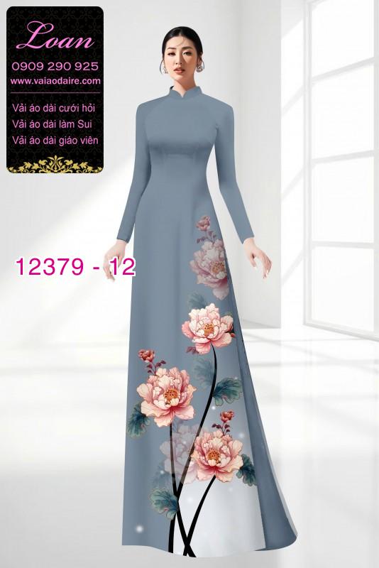 Vải áo dài hoa in 3D