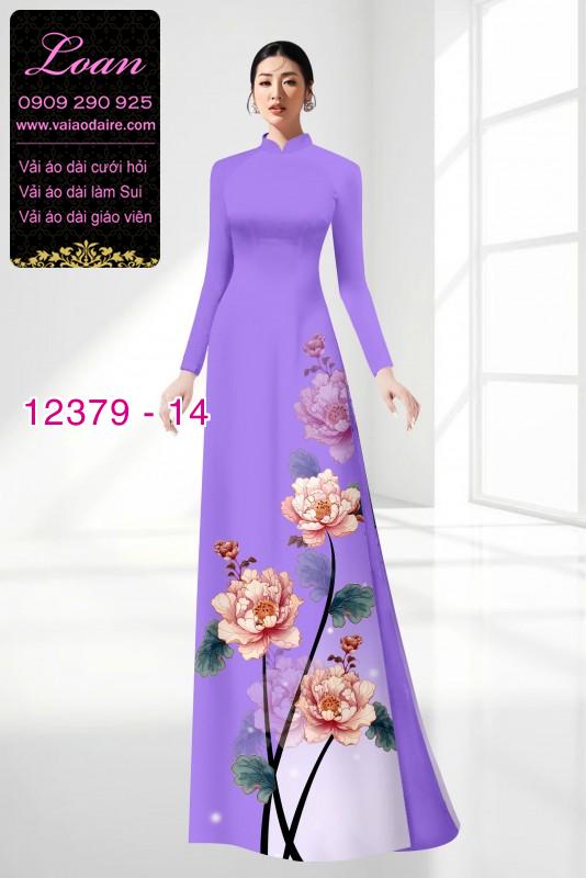 Vải áo dài hoa in 3D