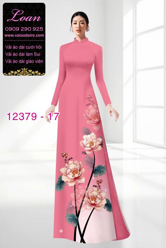 Vải áo dài hoa in 3D