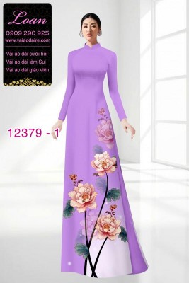 Vải áo dài hoa in 3D-DT 12379