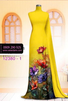 Vải áo dài hoa in 3D-DT 12380