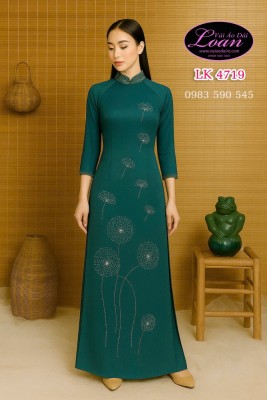 Vải áo dài kết hoa bồ công anh-ADK 12384
