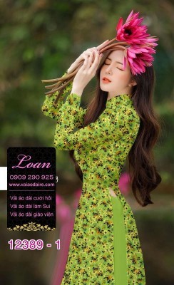 Vải áo dài hoa nhí-DT 12389
