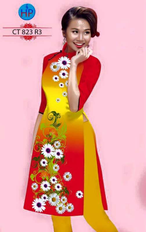 Vải áo dài Cách Tân hoa Cúc Vải áo dài Cách Tân hoa Cúc
