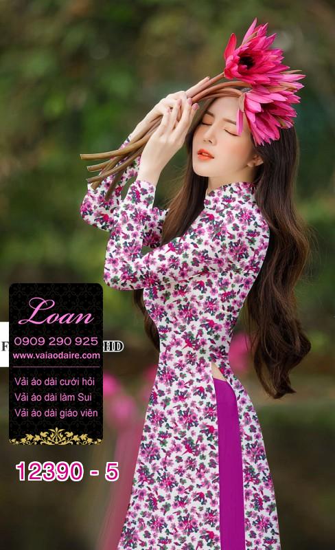 Vải áo dài hoa nhí