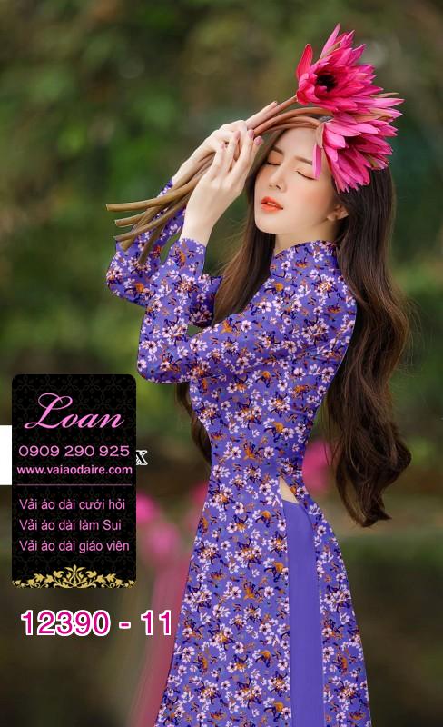 Vải áo dài hoa nhí