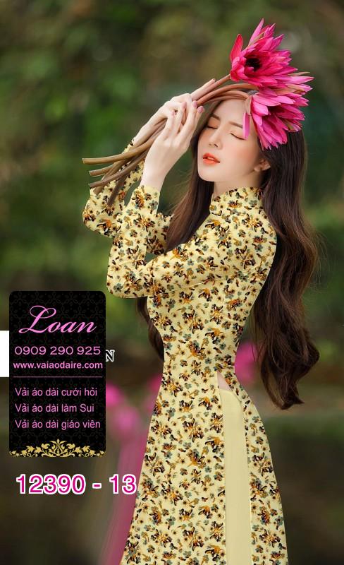 Vải áo dài hoa nhí