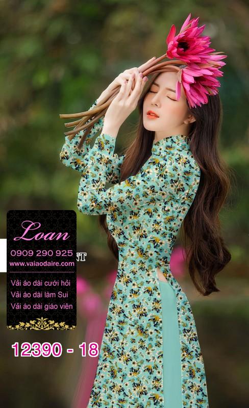 Vải áo dài hoa nhí