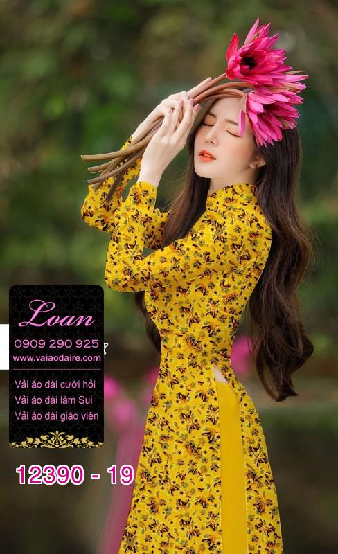 Vải áo dài hoa nhí
