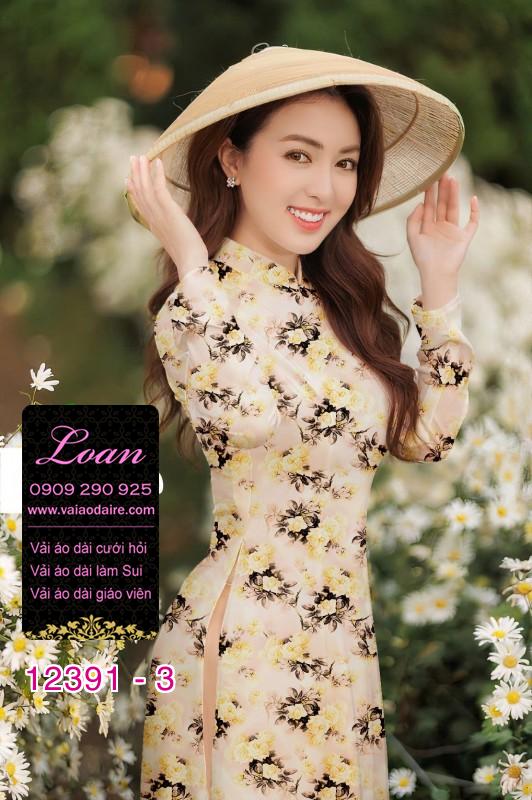 Vải áo dài hoa nhí Vải áo dài hoa nhí