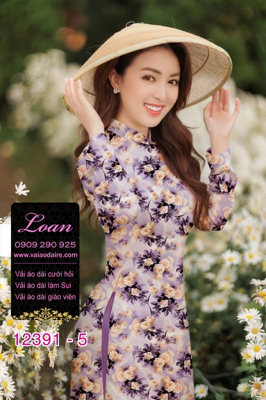 Vải áo dài hoa nhí Vải áo dài hoa nhí