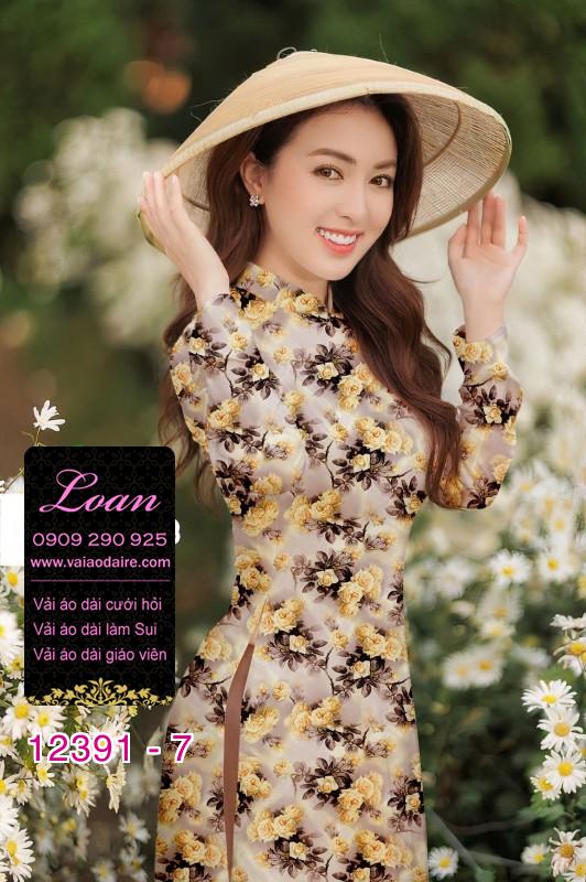 Vải áo dài hoa nhí Vải áo dài hoa nhí