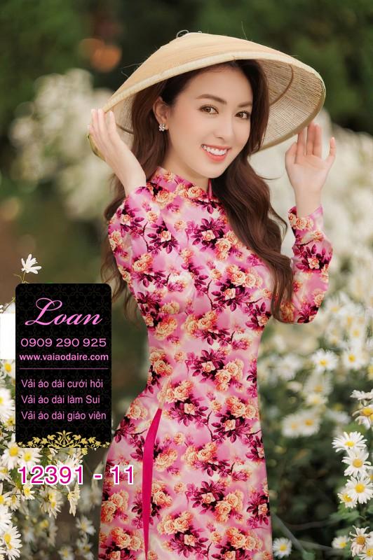 Vải áo dài hoa nhí Vải áo dài hoa nhí