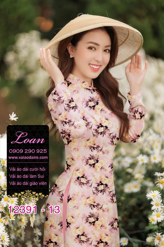 Vải áo dài hoa nhí Vải áo dài hoa nhí