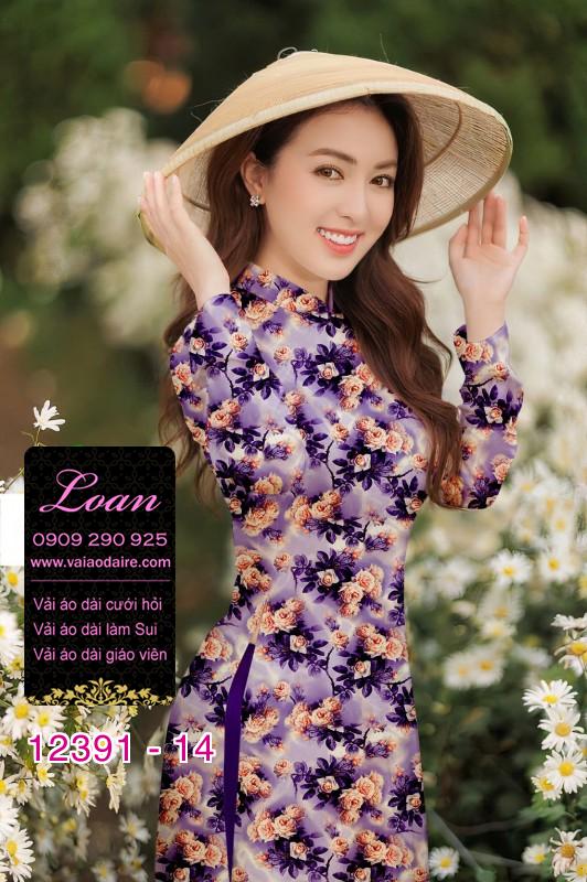 Vải áo dài hoa nhí Vải áo dài hoa nhí