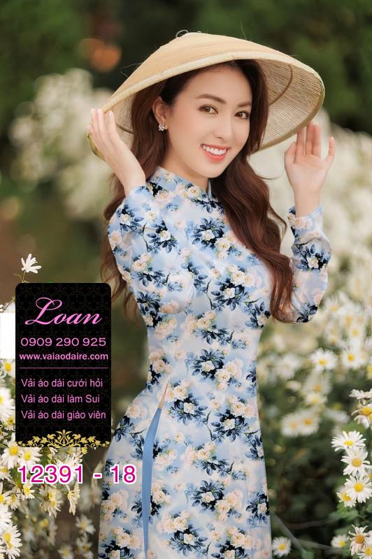 Vải áo dài hoa nhí Vải áo dài hoa nhí