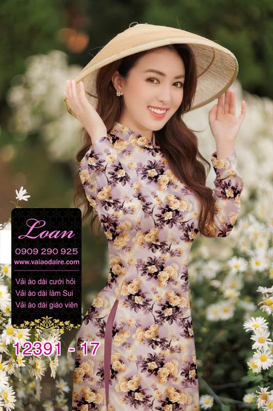 Vải áo dài hoa nhí Vải áo dài hoa nhí