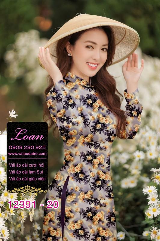 Vải áo dài hoa nhí Vải áo dài hoa nhí