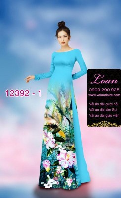 Vải áo dài hoa nhí-DT 12392
