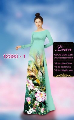 Vải áo dài hoa nhí-DT 12393