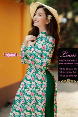 Vải áo dài hoa nhí-DT 12394
