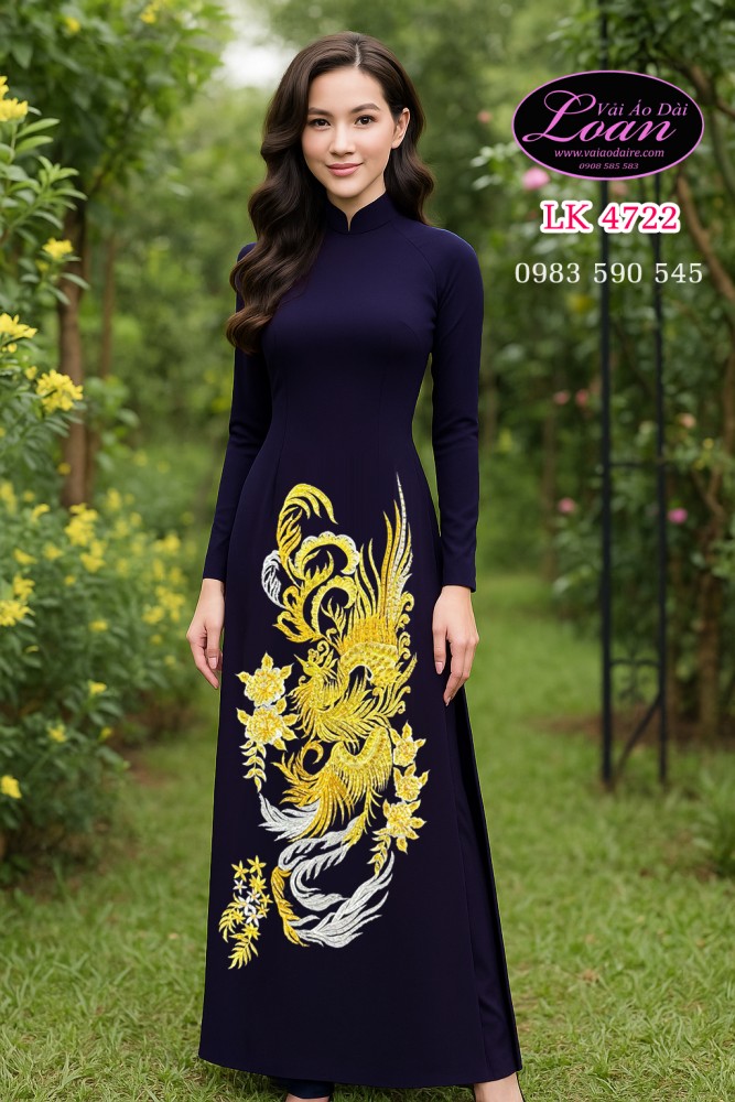 Vải áo dài thêu kết pha lê
