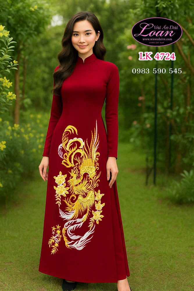 Vải áo dài thêu kết pha lê