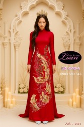 Áo dài kết chim hạc cao cấp
