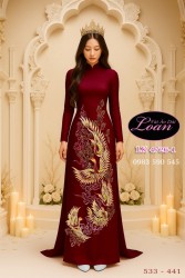 Áo dài kết chim hạc cao cấp