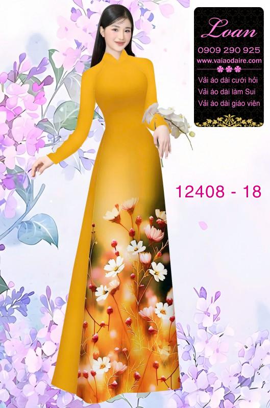 Vải áo dài hoa in 3D Vải áo dài hoa in 3D