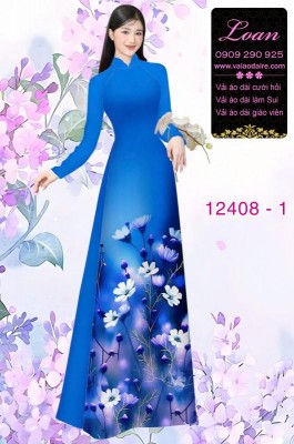 Vải áo dài hoa in 3D-DT 12408