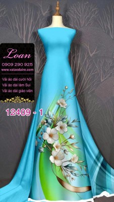 Vải áo dài hoa in 3D-DT 12409
