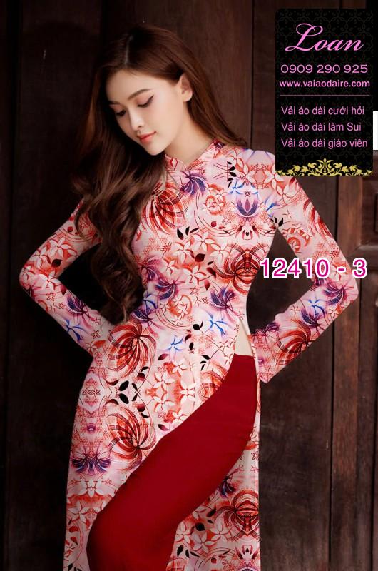 Vải áo dài hoa in 3D