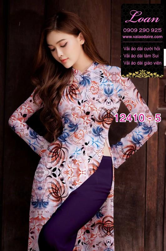 Vải áo dài hoa in 3D