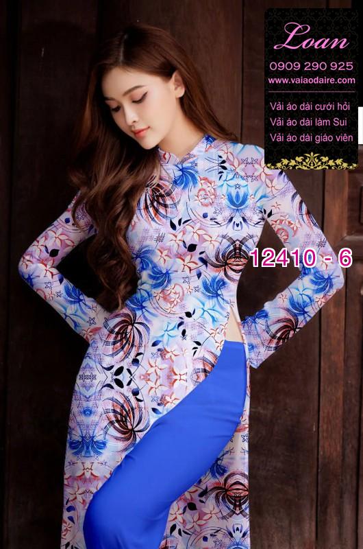 Vải áo dài hoa in 3D